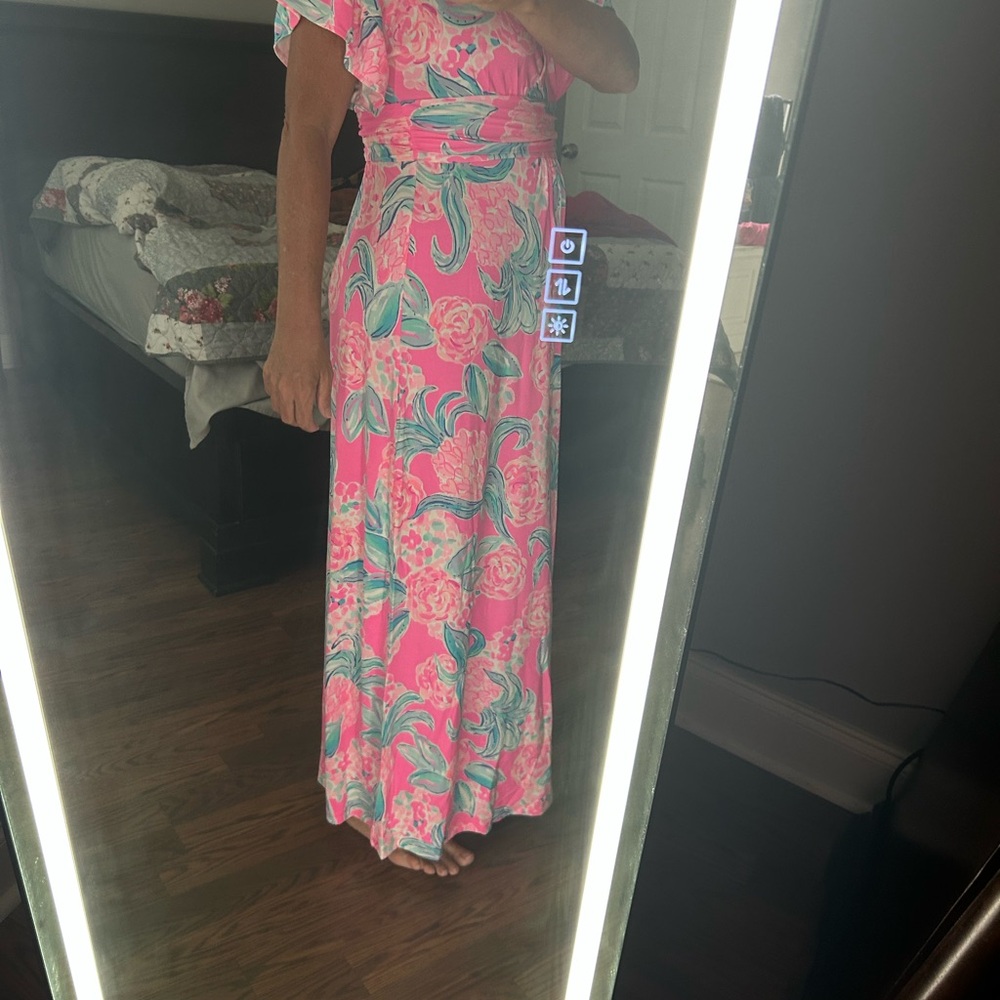 Lilly Pulitzer Jessi Maxi Dress Pinking Positive Medium. Excellent Condition!